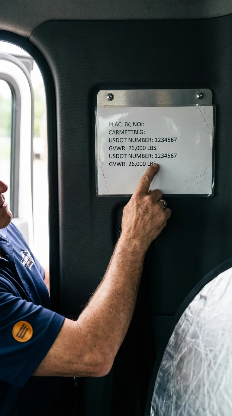 USDOT licensing placard verification in Saint Clairsville